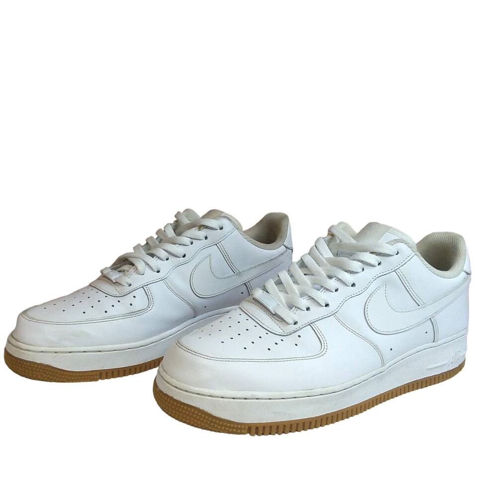 Nike Air Force 1 Low White Gum Sz‎ 12 Casual Shoes Basketball Sneakers